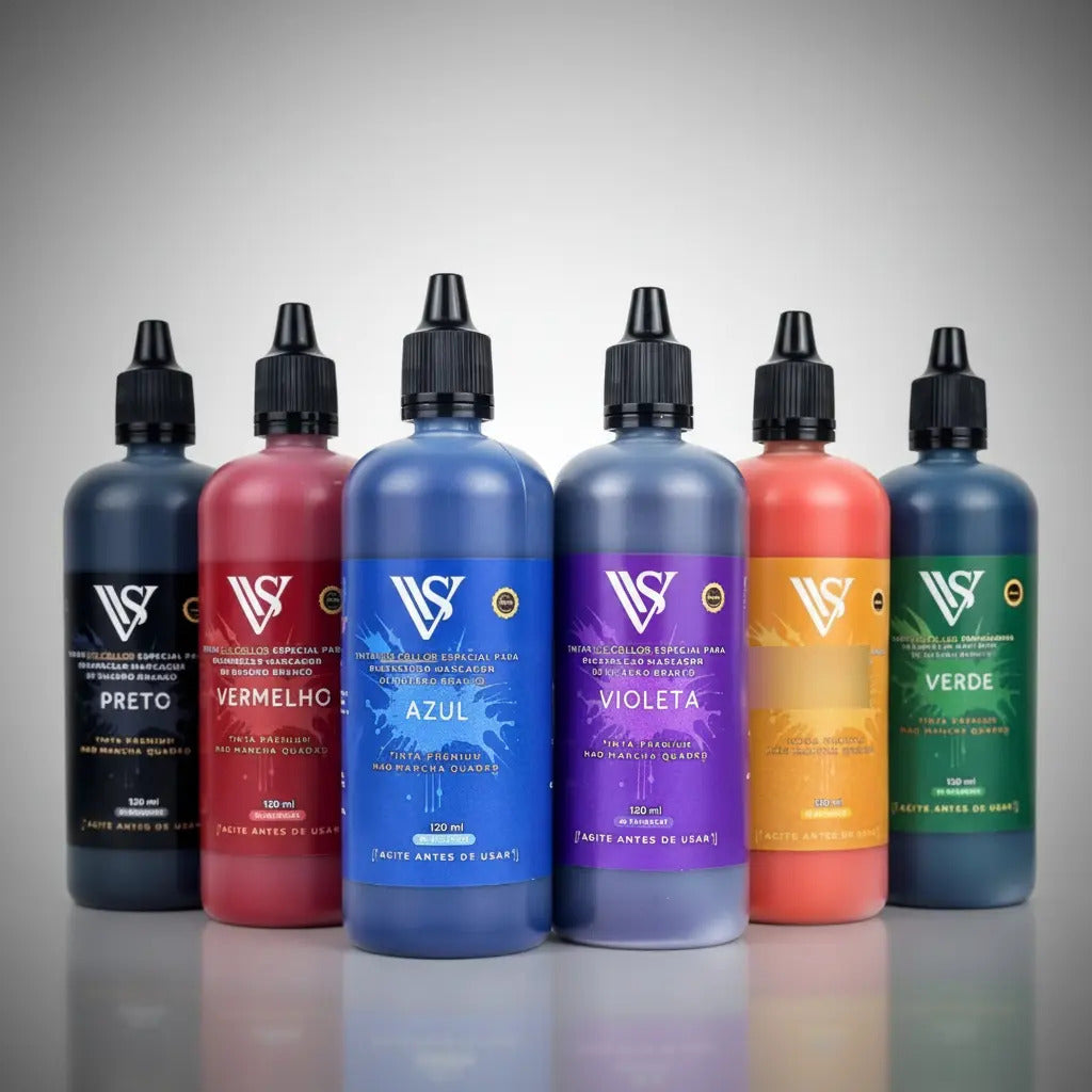 Kit 6 Tinta Premium P/ Pincel De Quadro Branco 120 Ml 6cores 6-cores