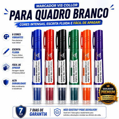 6 Pincel Marcador Canetão Recarregavel de quadro barnco lousa Escola -Não Mancha