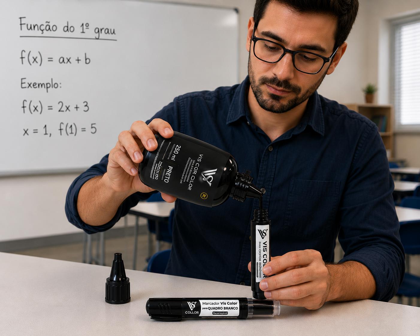 3 Tintas Premium  250 ML Para Pincel Maracdor Canetão  de quadro branco Lousa - Não Mancha