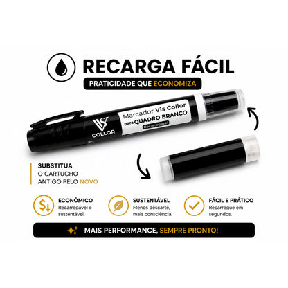36 Recargas Tinta Para Marcador Pincel Quadro Branco Lousa + Pincel e Limpador Gratis