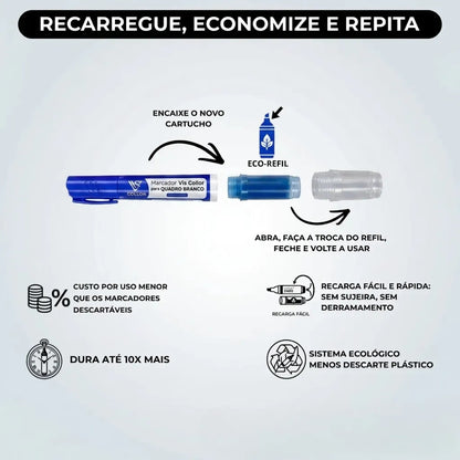 6 Pincel Marcador Quadro Branco Lousa Escola+6 Pontas Macias 6 Cores