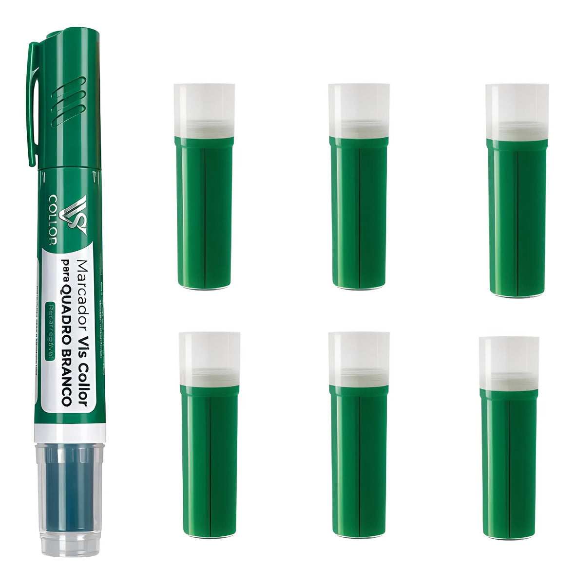 Pincel Marcador Quadro Branco Recarregável+6 Recargas Extras