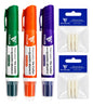 Kit 3 Marcadores De Quadro Branco + 6 Pontas Extras  Macias Verde-laranja-violeta