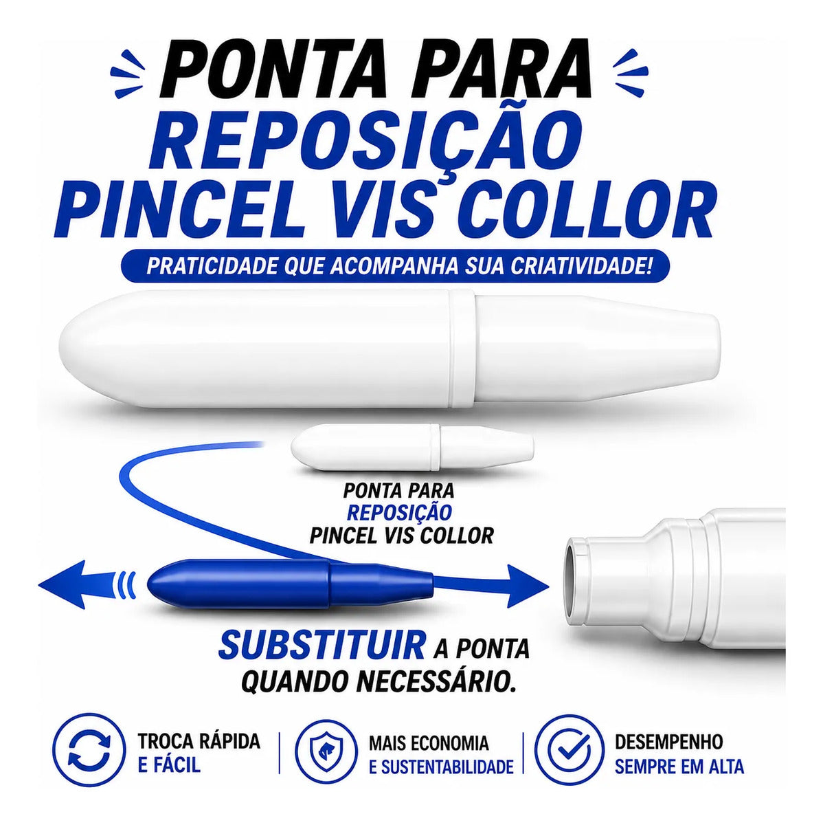 18 Pontas Marcia P/ Pincel Quadro Branco Pilot Board Master Branca