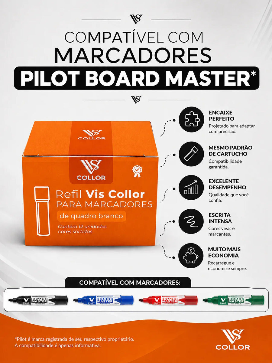 Recarga Para Pincel De Quadro Branco Pilot Kit Com 3 Caixas