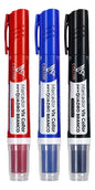 Kit3 Pincel De Quadro Branco Recarregavel Viscollor Pt Az Vm