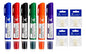 6 Pincel Marcador Quadro Branco Lousa Escola+6 Pontas Macias 6 Cores