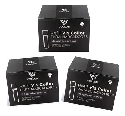 36 Recarga Tinta De Pincel De Quadro Branco Lousa +brinde Preto