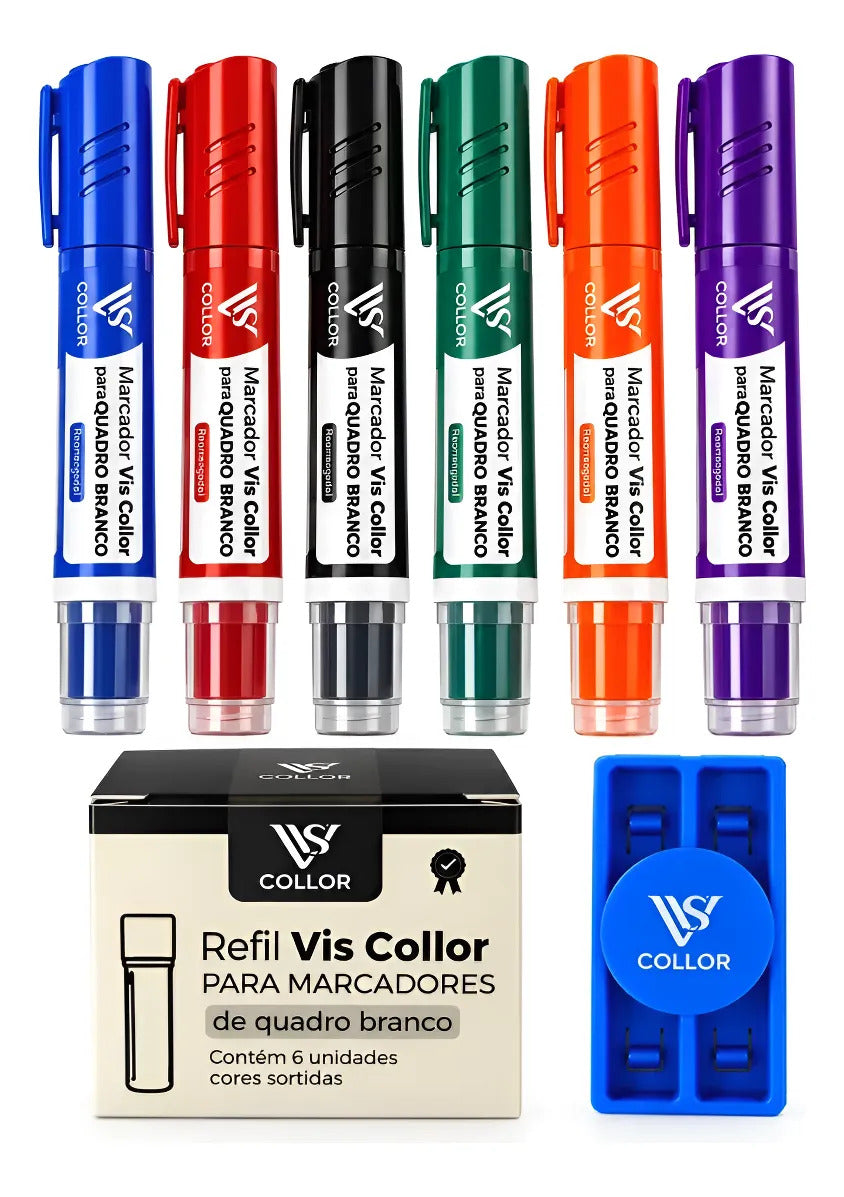 Kit Presente Professor 6 Pincel Quadro Branco + Apagador