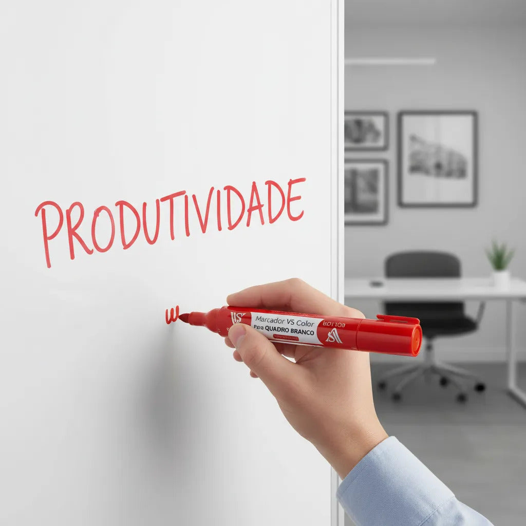 Pincel Canetão Marcador Para Quadro Branco- Não Mancha Vermelho