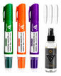 3 Pincel Marcador Quadro Branco Recarregável+pontas+limpador Verde -laranja- Violeta