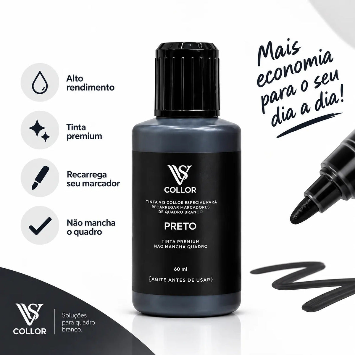 Tinta Premium Para Pincel Recarregável De Quadro Branco