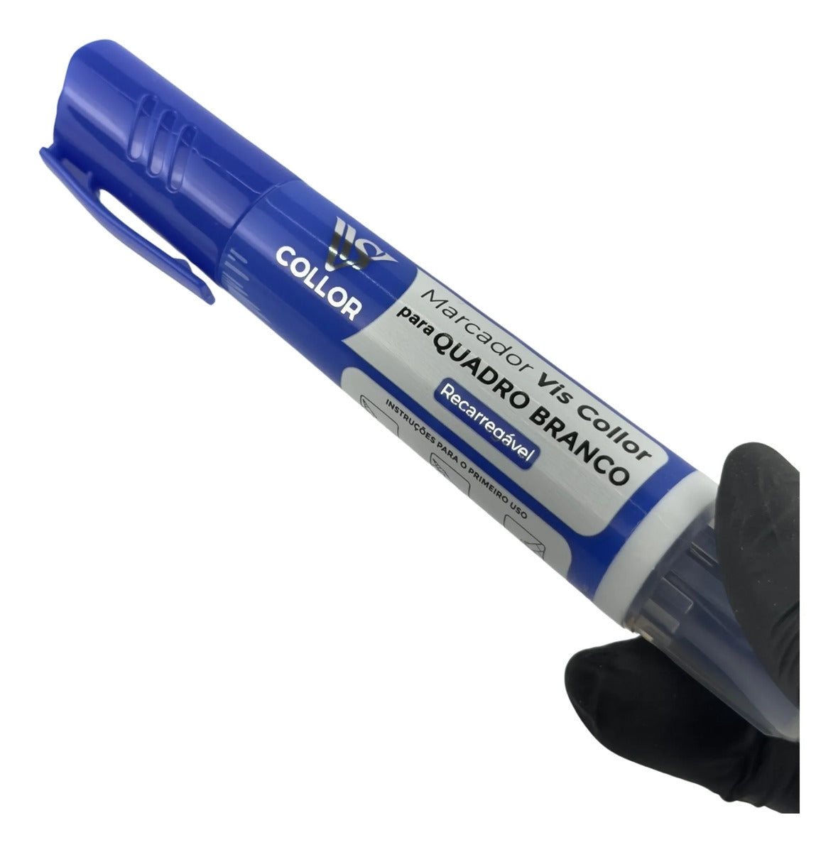 Marcador Canetão Para Quadro Branco Recarregavel  Kit 3 Azul