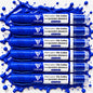 Kit 6 Marcadores Pincel Viscollor Recarregável Quadro Branco Azul