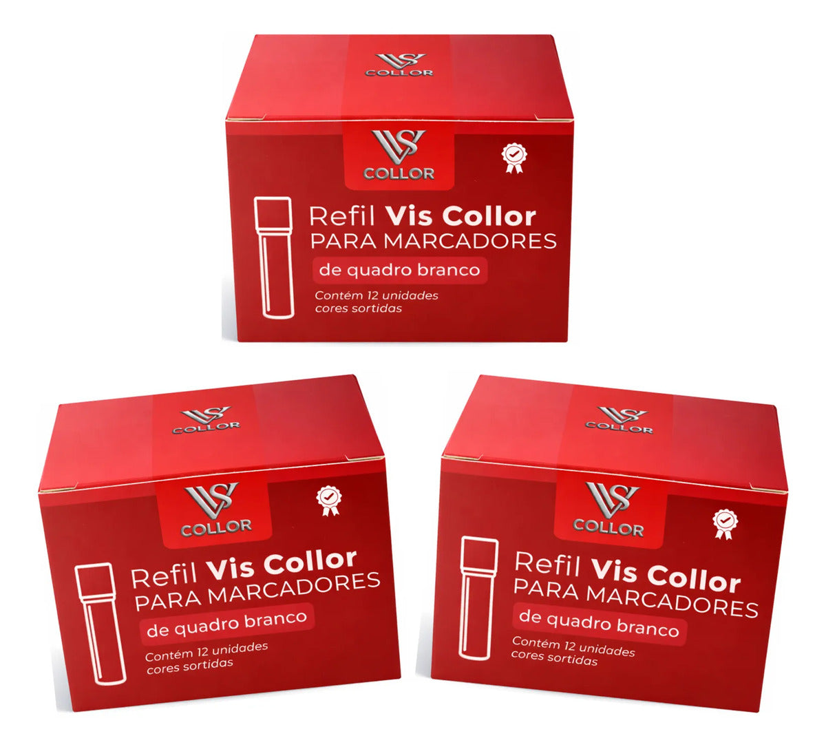 36 Recarga Tinta De Pincel De Quadro Branco Lousa +brinde Vermelho