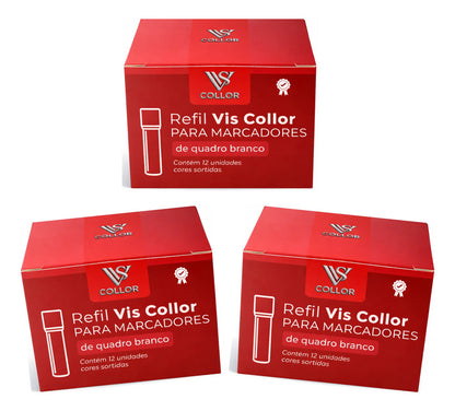 36 Recarga Tinta De Pincel De Quadro Branco Lousa +brinde Vermelho