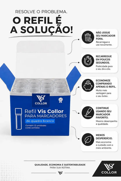 Recarga Para Pincel De Quadro Branco Pilot Kit Com 3 Caixas Tinta Azul