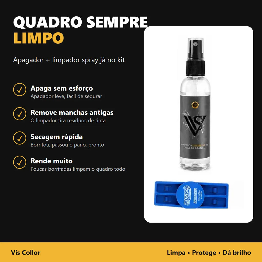 Kit Pincel Quadro Branco Recarregável 4 Cores + Apagador