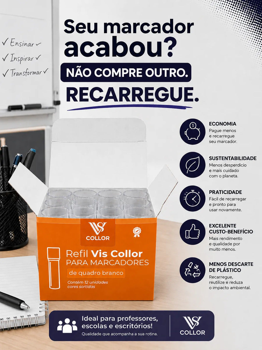 Recarga Para Pincel De Quadro Branco Pilot Kit Com 3 Caixas