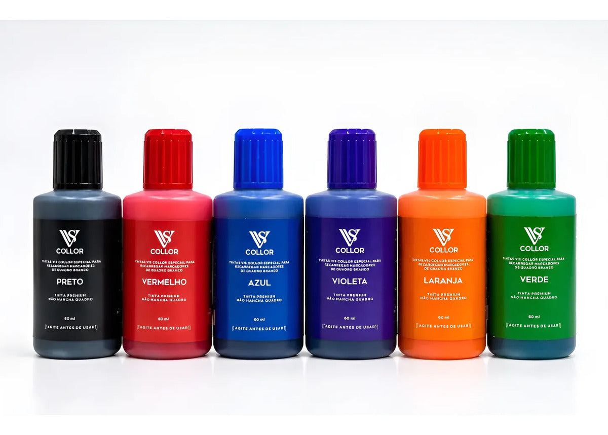 Kit 6 Tinta Premium 120 ml - 6 cores (foto real dos frascos)