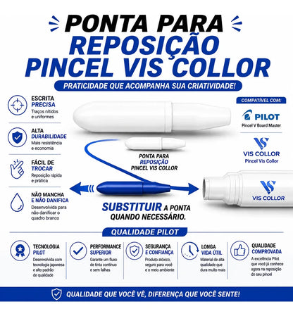 Pontas Reposiçao Para Marcador De Quadro Branco Pilot 6 Pontas