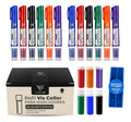 Kit 12 Pincel Quadro Branco Recarregável + 24 Refis Apagador