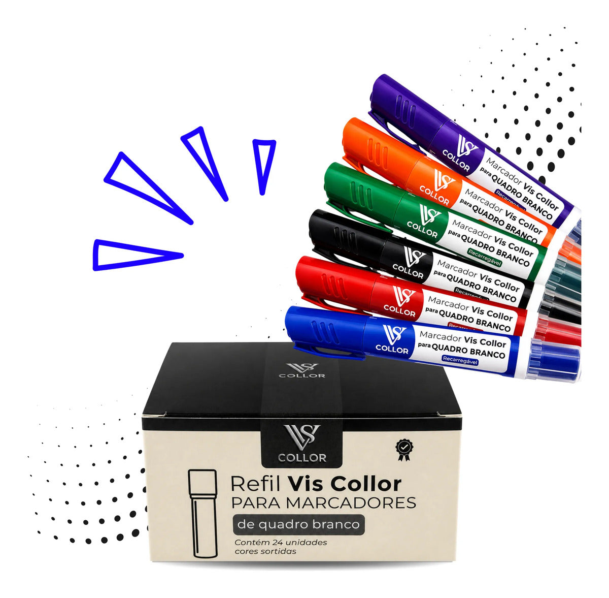 Cartucho Recargas + Pincel Marcador 24refil + 6pincel Combo