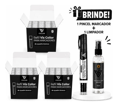 36 Recarga Tinta De Pincel De Quadro Branco Lousa +brinde Preto