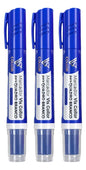 Marcador Canetão Para Quadro Branco Recarregavel  Kit 3 Azul