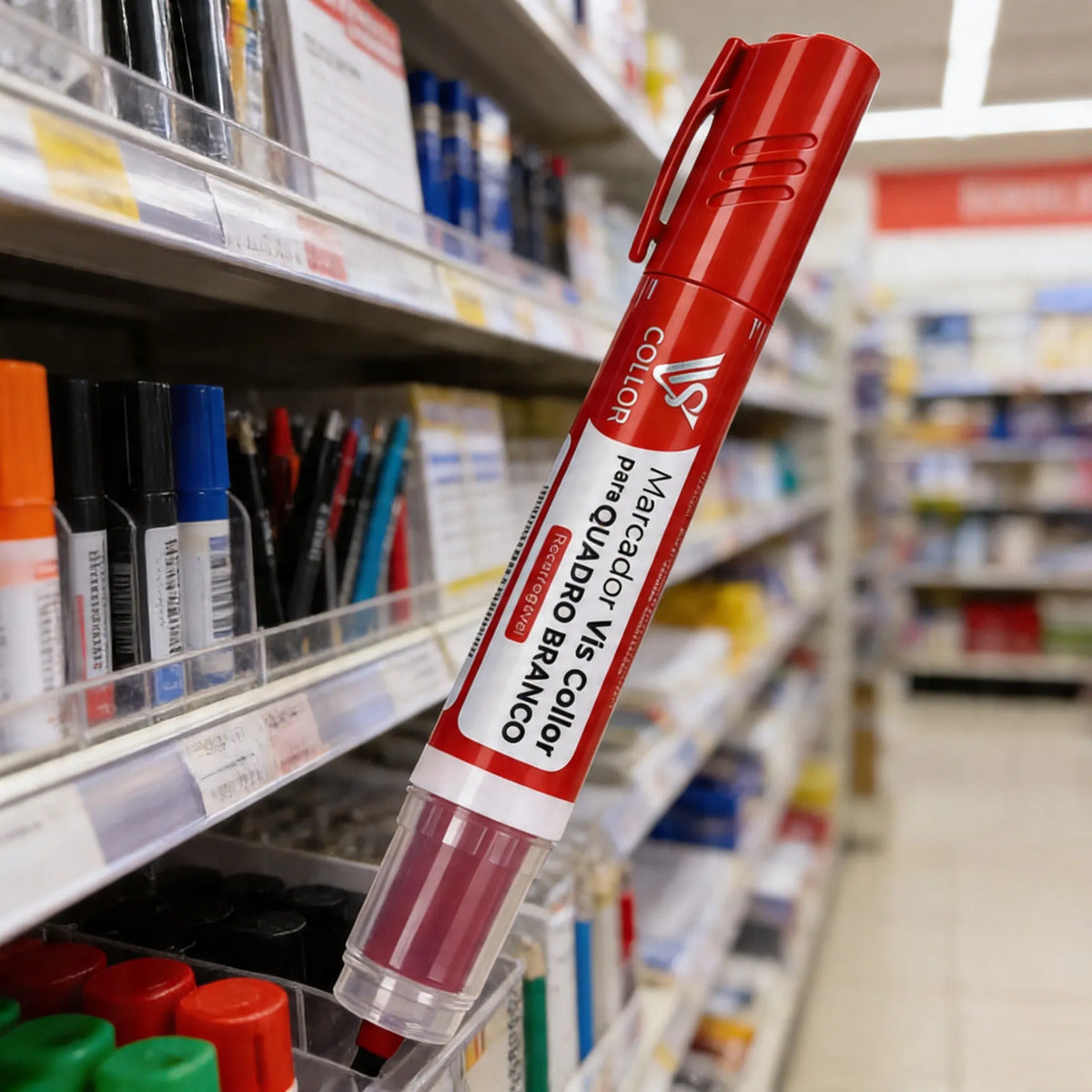 Pincel Canetão Marcador Para Quadro Branco- Não Mancha Vermelho