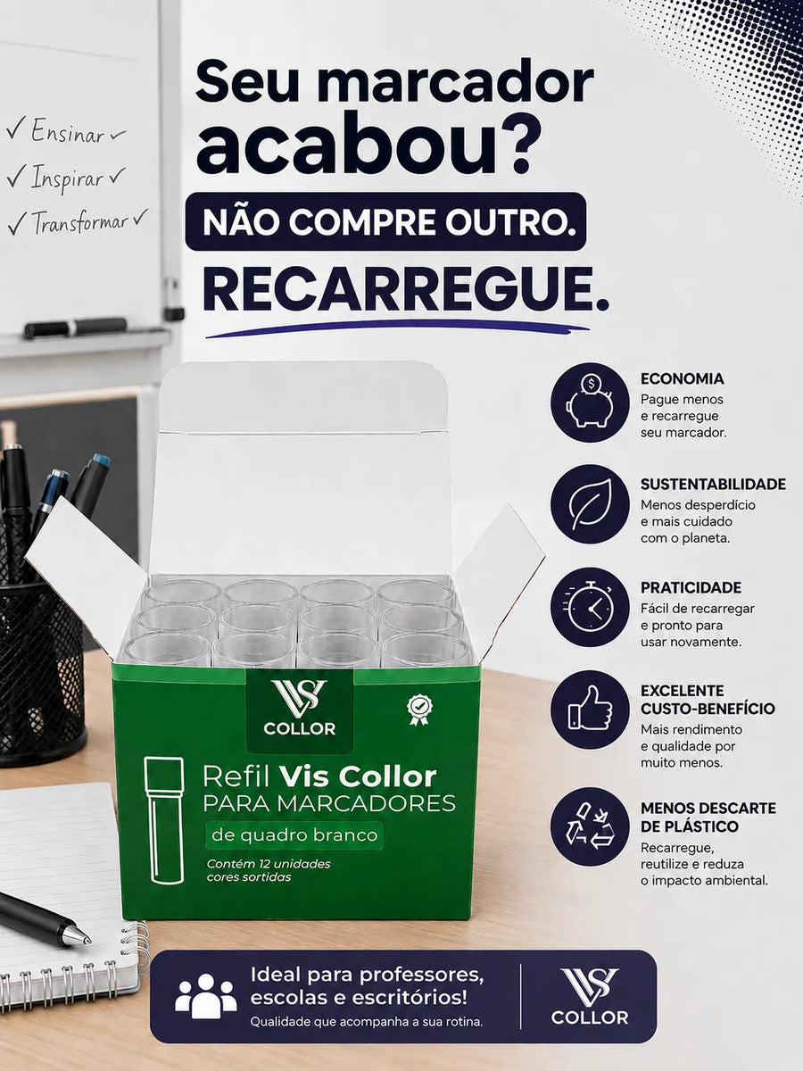 Recarga Para Pincel De Quadro Branco Pilot Kit Com 3 Caixas