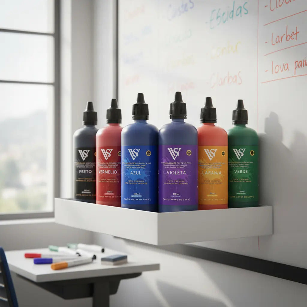 Kit 6 Tinta Premium P/ Pincel De Quadro Branco 120 Ml 6cores 6-cores