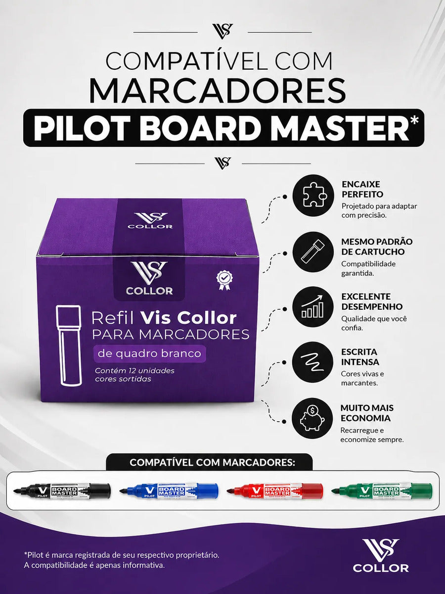 Recarga Para Pincel De Quadro Branco Pilot Kit Com 3 Caixas