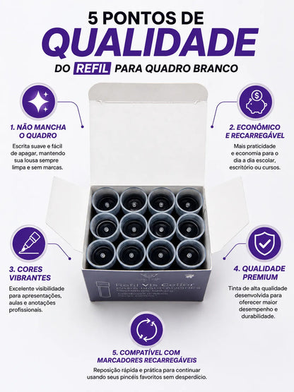 Recarga Refil P /pincel Canetão Quadro De Escola Lousa 2 Cx