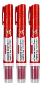 Marcador Canetão Para Quadro Branco Recarregavel  Kit 3 Vermelho