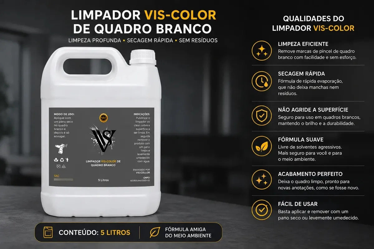 Limpador Especial P/ Quadro Branco Carinon 5litros + Brinde Transparente