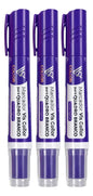 Marcador Canetão Para Quadro Branco Recarregavel  Kit 3 Violeta