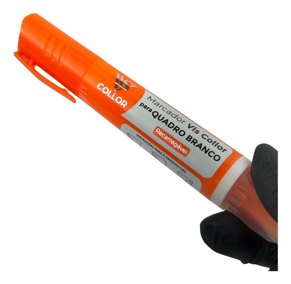 Marcador Canetão Para Quadro Branco Recarregavel  Kit 3 Laranja