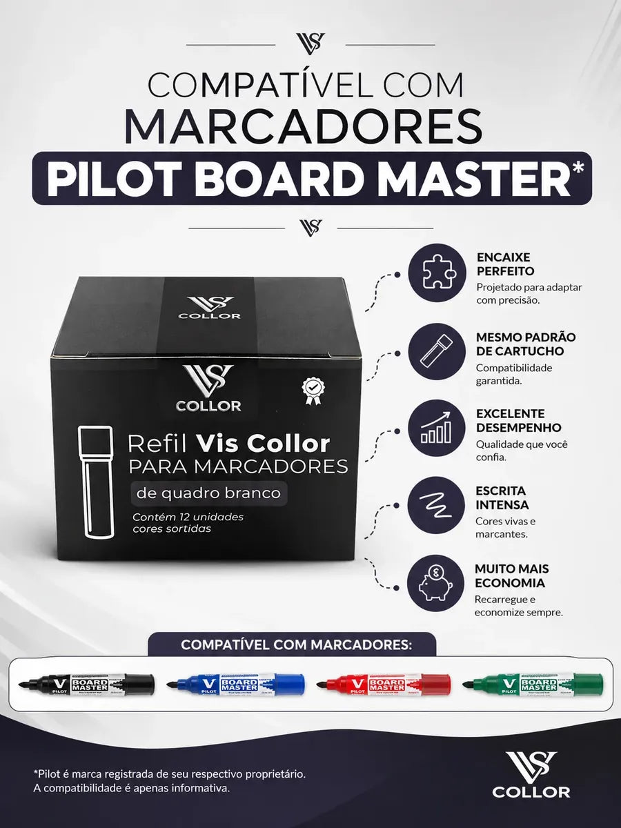 Recarga Para Pincel De Quadro Branco Pilot Kit Com 3 Caixas