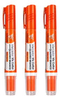 Marcador Canetão Para Quadro Branco Recarregavel  Kit 3 Laranja