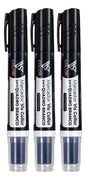 Marcador Canetão Para Quadro Branco Recarregavel  Kit 3 Preto