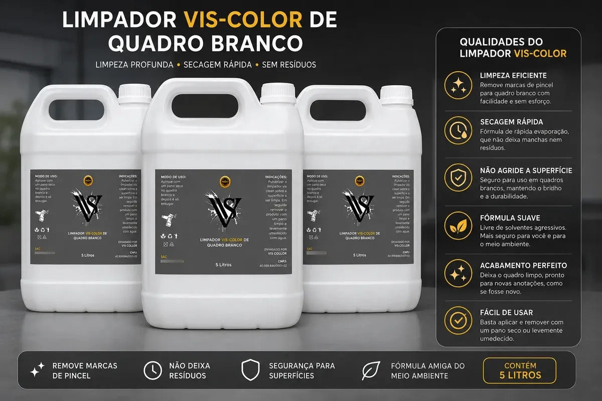 Limpador De Quadro De Escola Lousa Tira Mancha 15l + Brinde Limpador