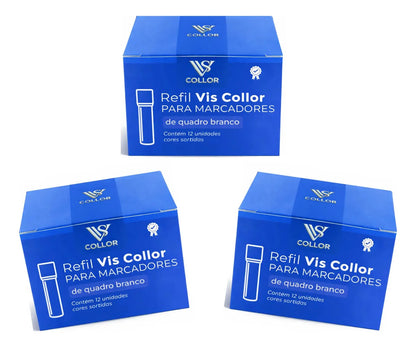 Recarga Para Pincel De Quadro Branco Pilot Kit Com 3 Caixas Tinta Azul