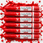 Kit 6 Marcadores Pincel Viscollor Recarregável Quadro Branco Vermelho