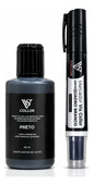 Pincel Marcador Quadro Branco Recarregável + Tinta 60ml Vis Preto