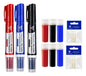 3 Pincel Quadro Branco+ 6 Recargas Extras+6 Pontas Reposição Pt, Az, Vm (preto, Azul, Vermelho)