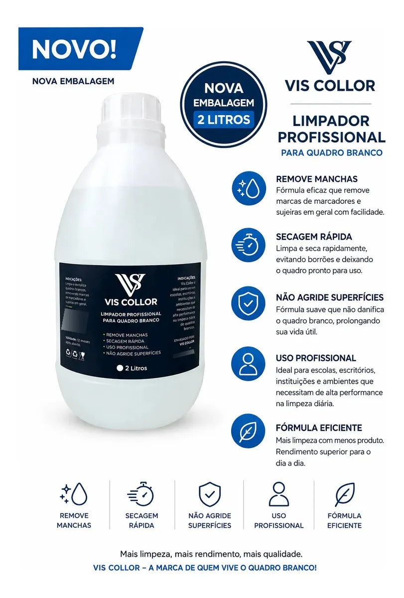 Limapdor Remove Manchas Quadro Brancos Lousa Escola-2 Litros Limpador