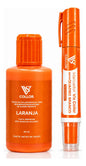 Pincel Marcador Quadro Branco Recarregável + Tinta 60ml Vis Laranja