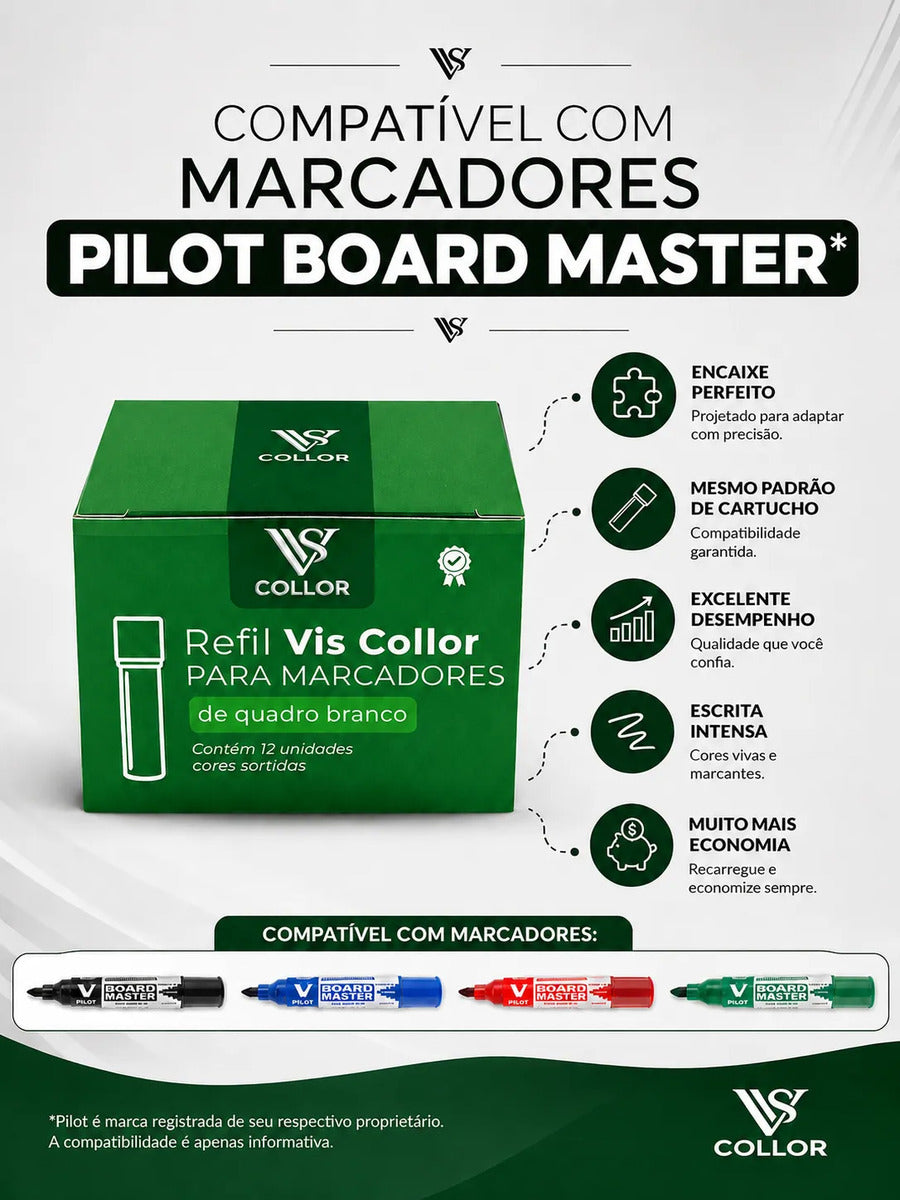 Recarga Para Pincel De Quadro Branco Pilot Kit Com 3 Caixas