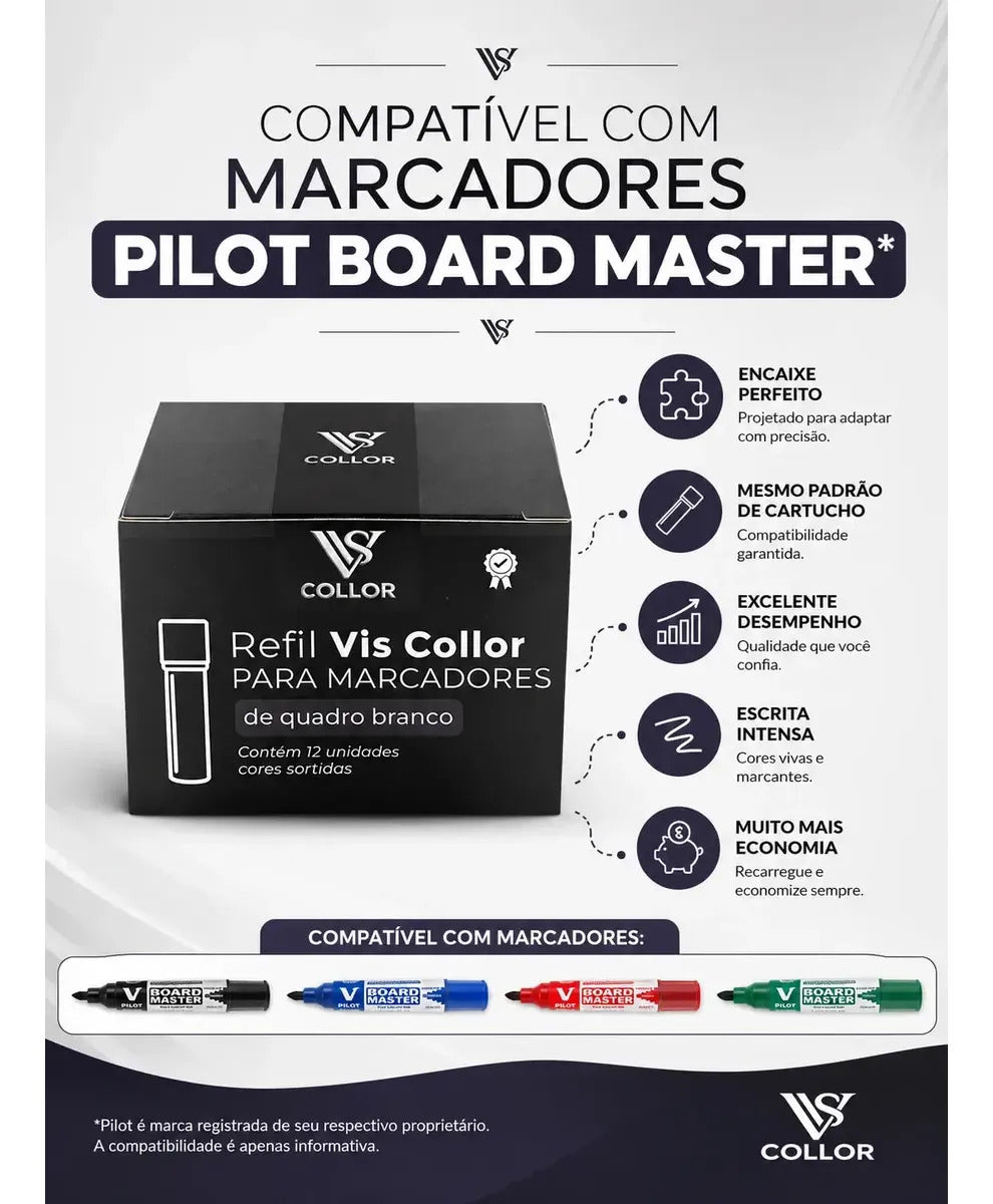 Recarga Compatível Com Pilot Quadro Branco Caixa 12